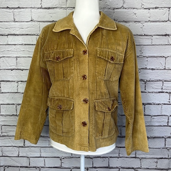 L.A.Blues Vintage Widewale Corduroy Cargo Utility Pocket Jacket - Picture 1 of 8